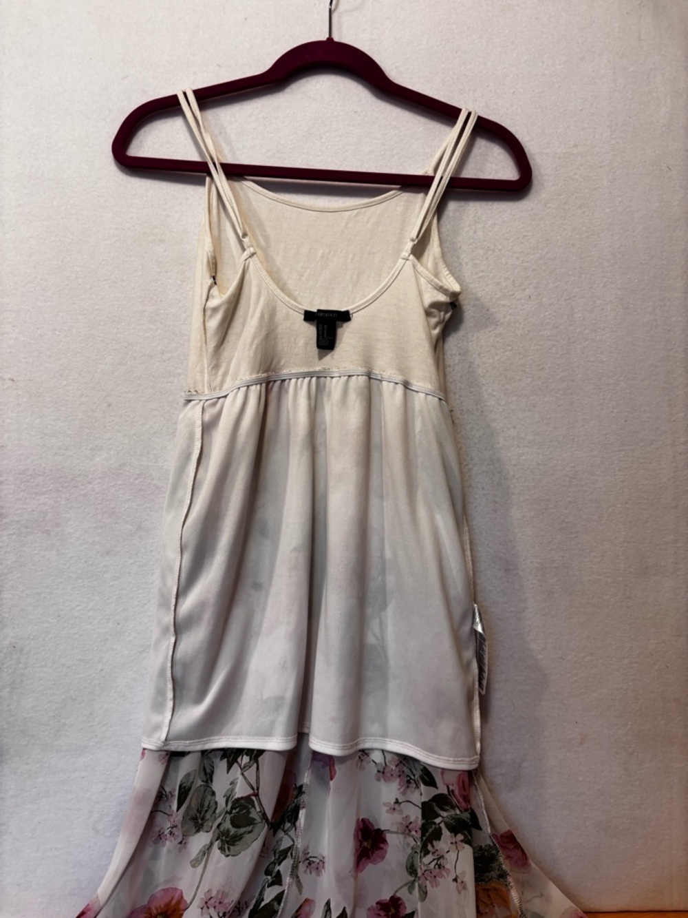 Forever 21 Floral Maxi Dress White Pink Boho Flowy Sleeveless Medium - Picture 5 of 9